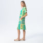 Aruba Dress - Turquoise and Green Abstract