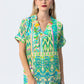 Aruba Dress - Turquoise and Green Abstract