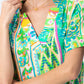 Aruba Dress - Turquoise and Green Abstract
