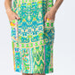 Aruba Dress - Turquoise and Green Abstract