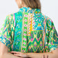 Aruba Dress - Turquoise and Green Abstract