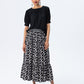 Marbella Tiered Skirt - Black and White