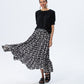 Marbella Tiered Skirt - Black and White
