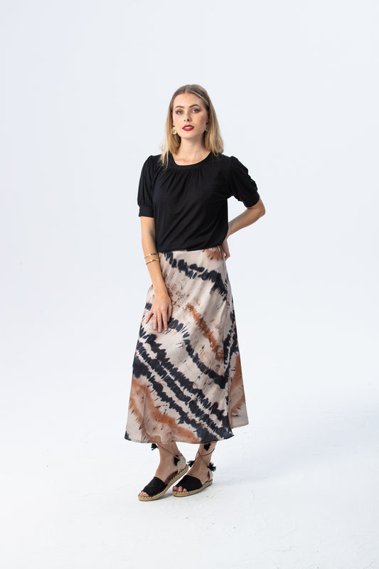 Paris A line Skirt - Creme & Black