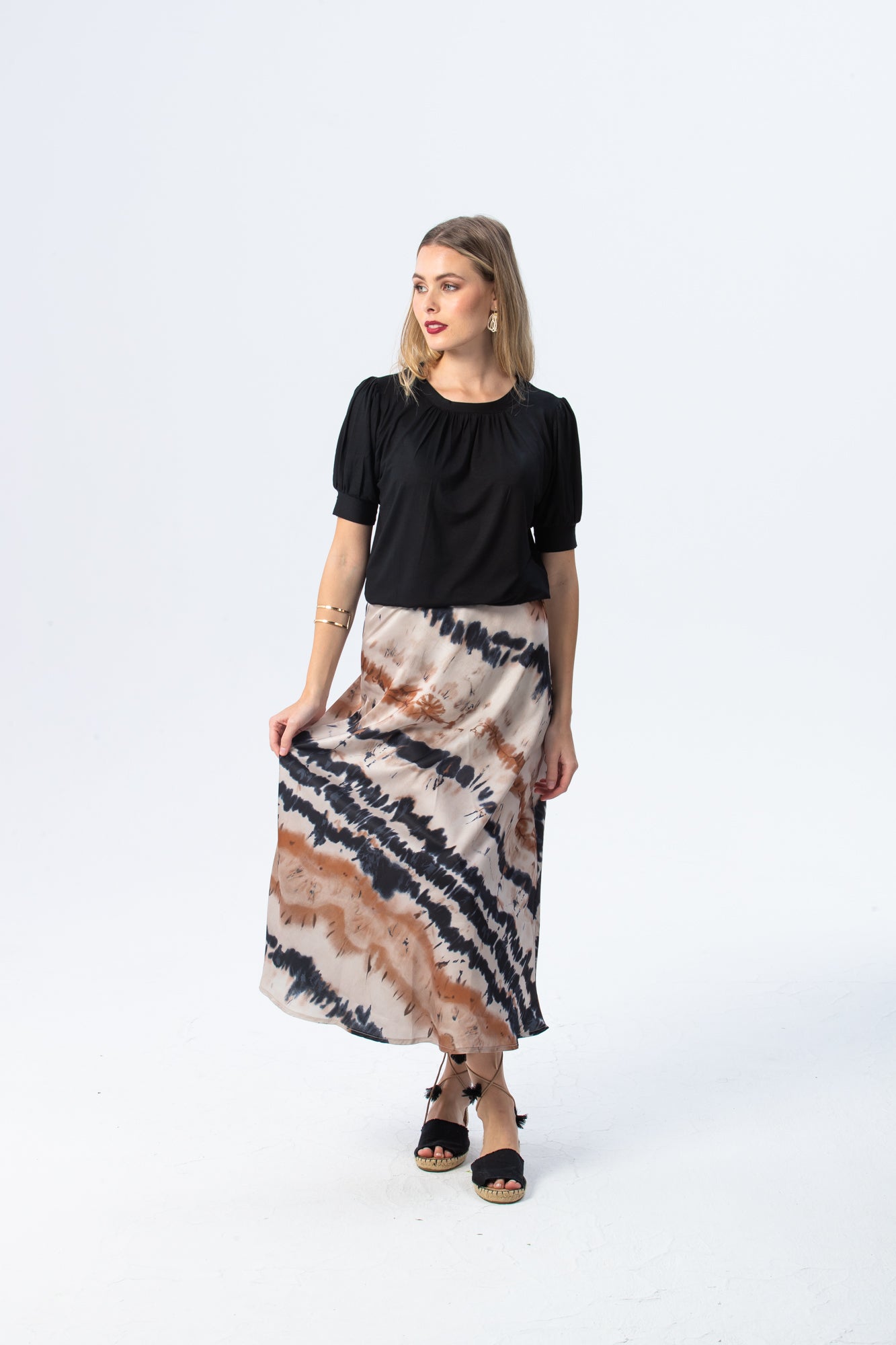 Paris A line Skirt - Creme & Black