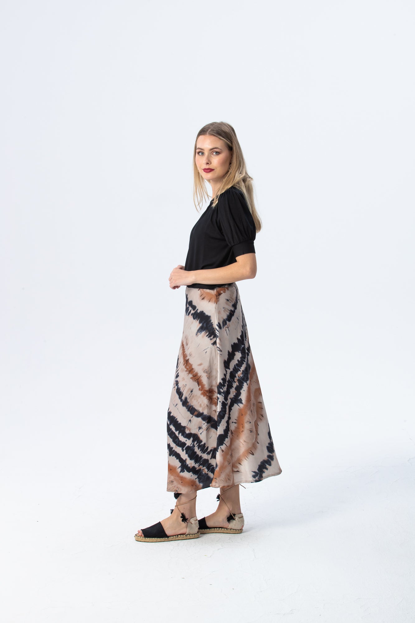 Paris A line Skirt - Creme & Black