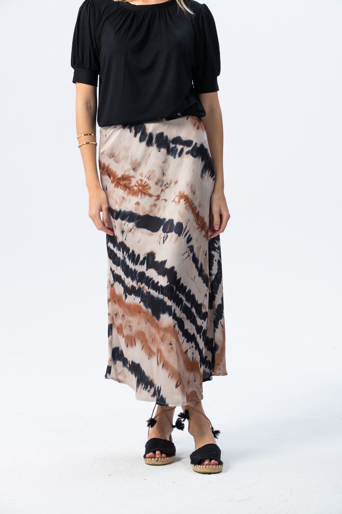 Paris A line Skirt - Creme & Black