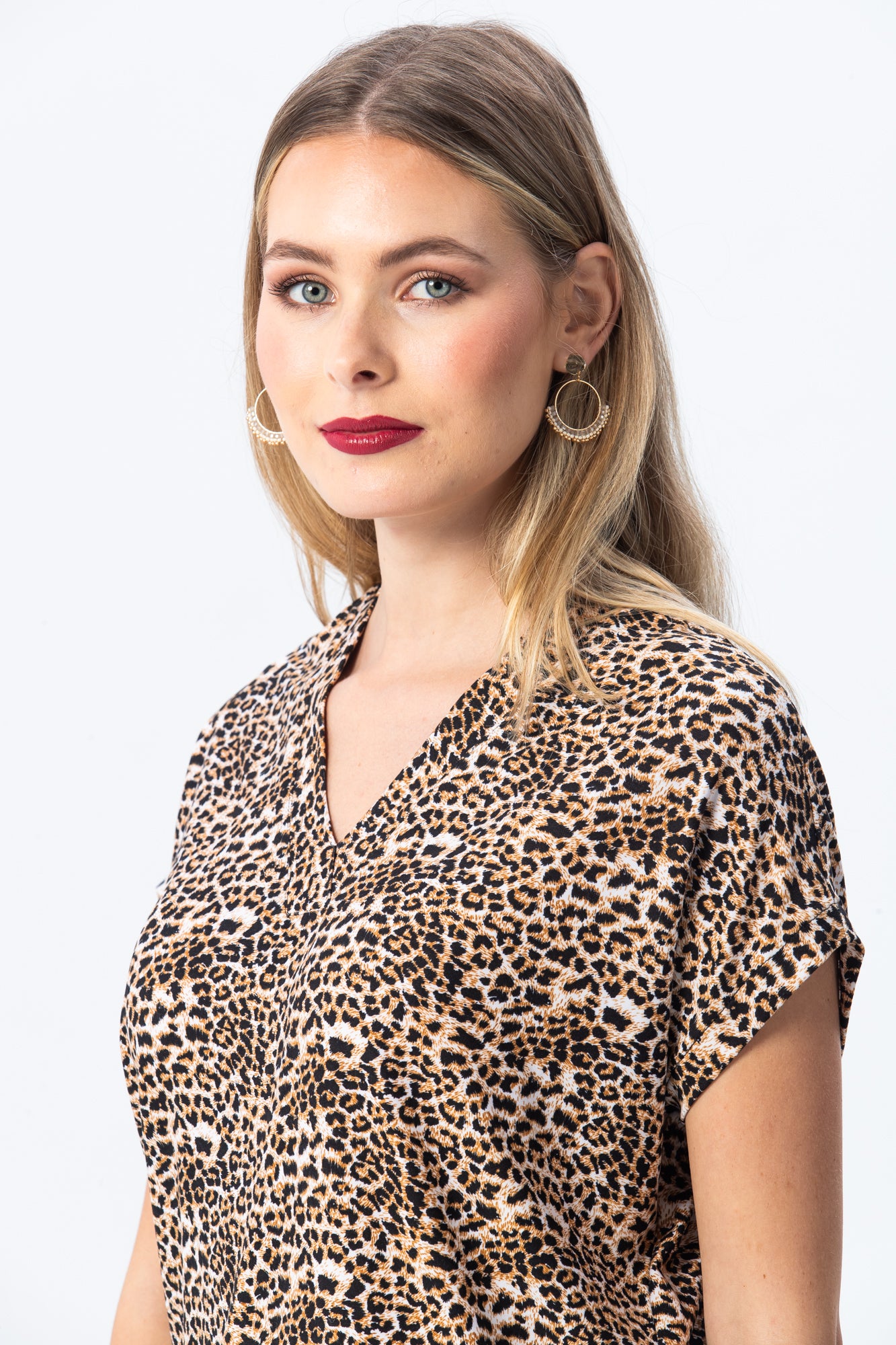 Corfu Summer V-neck Tee - Animal Print