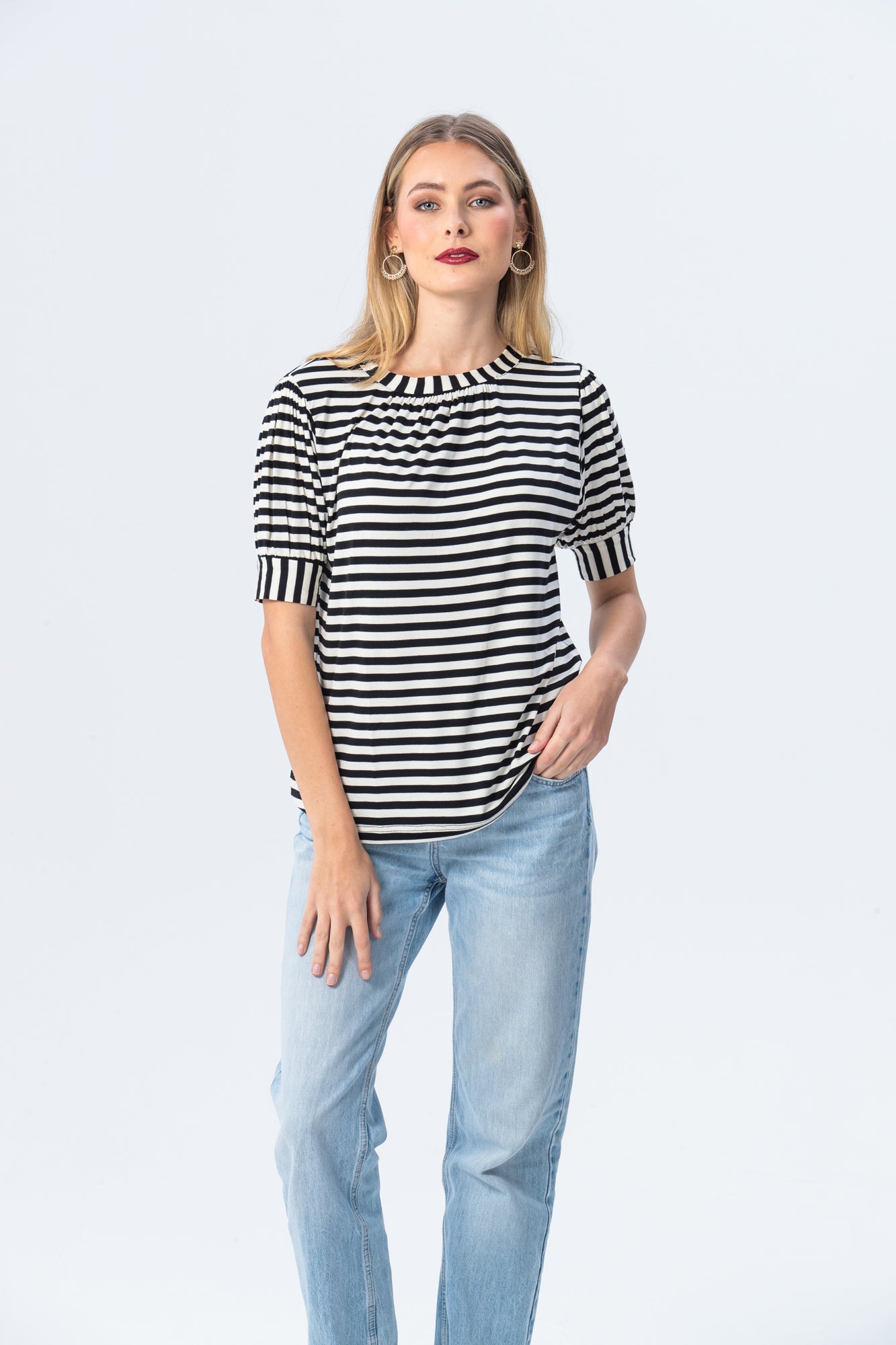 Aspen Summer T-shirt - Black & White Stripe