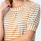 Aspen Summer T-shirt - Creme & White Stripe