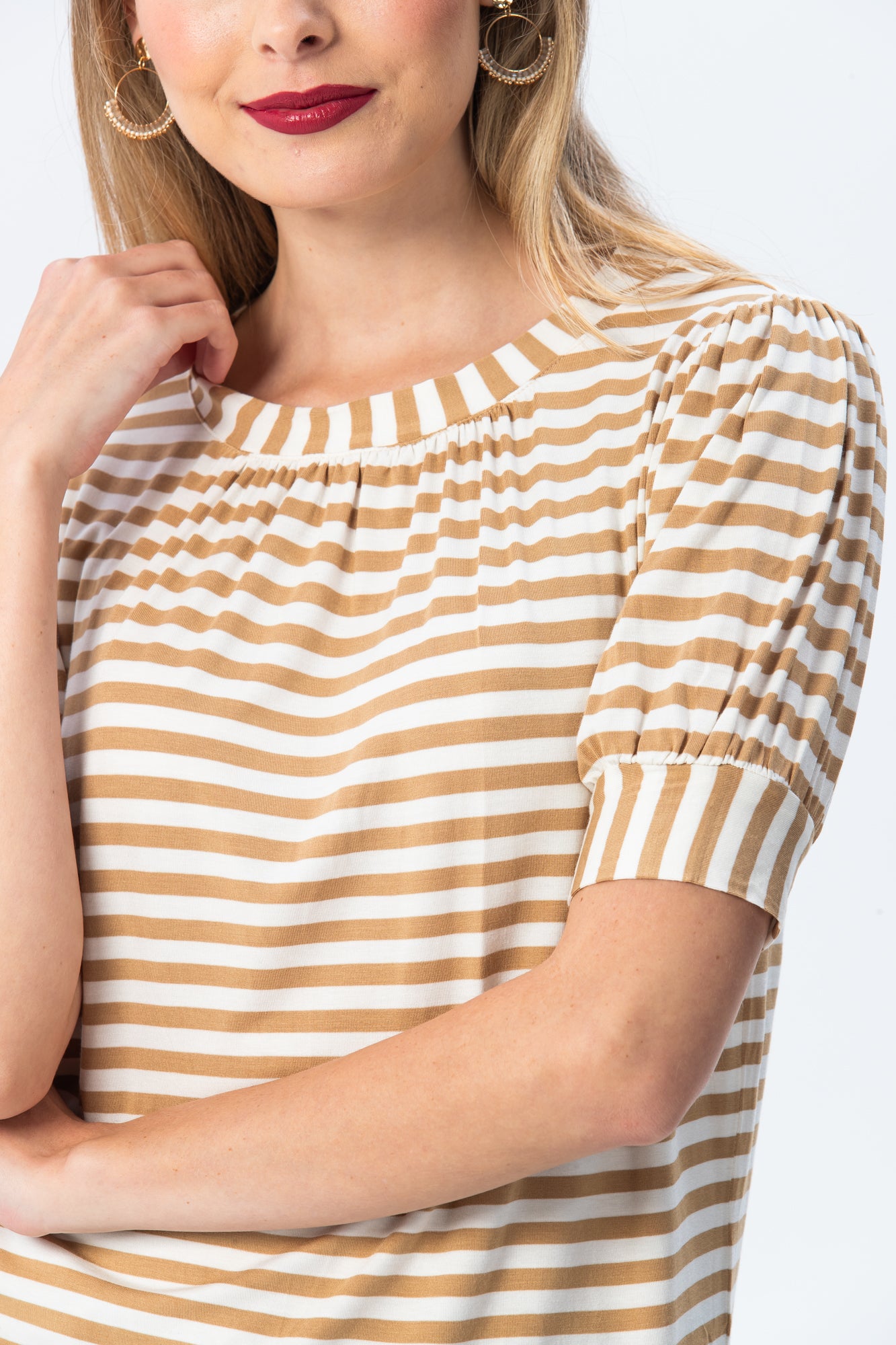 Aspen Summer T-shirt - Creme & White Stripe