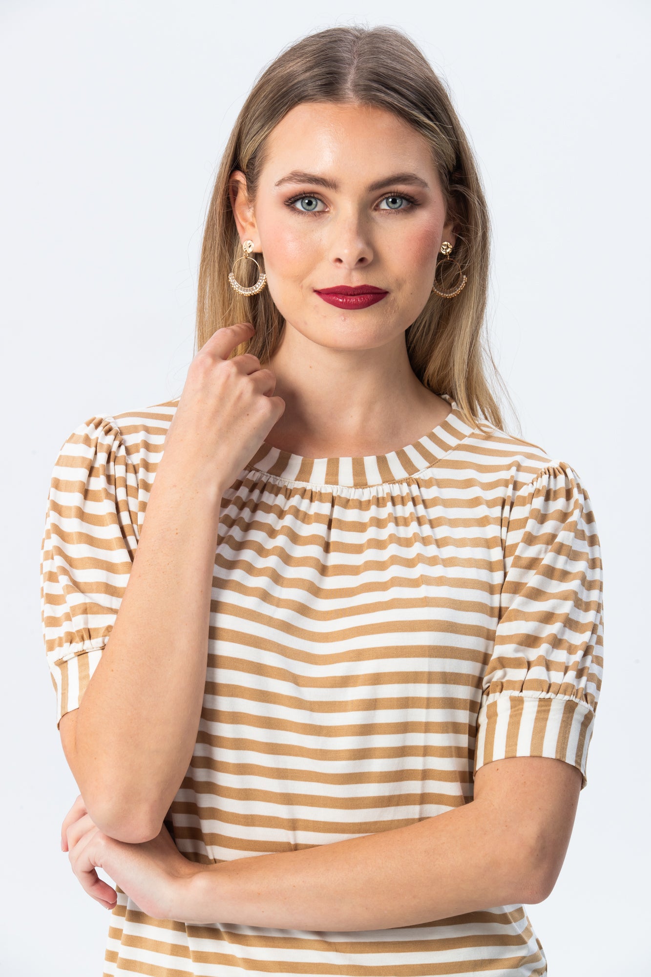 Aspen Summer T-shirt - Creme & White Stripe