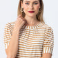 Aspen Summer T-shirt - Creme & White Stripe
