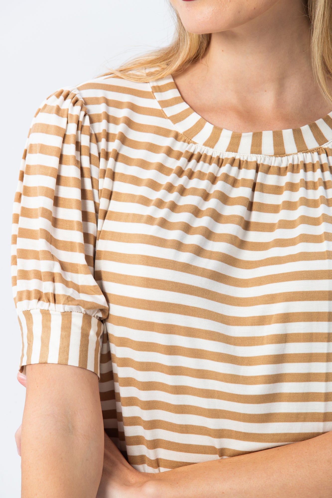 Aspen Summer T-shirt - Creme & White Stripe