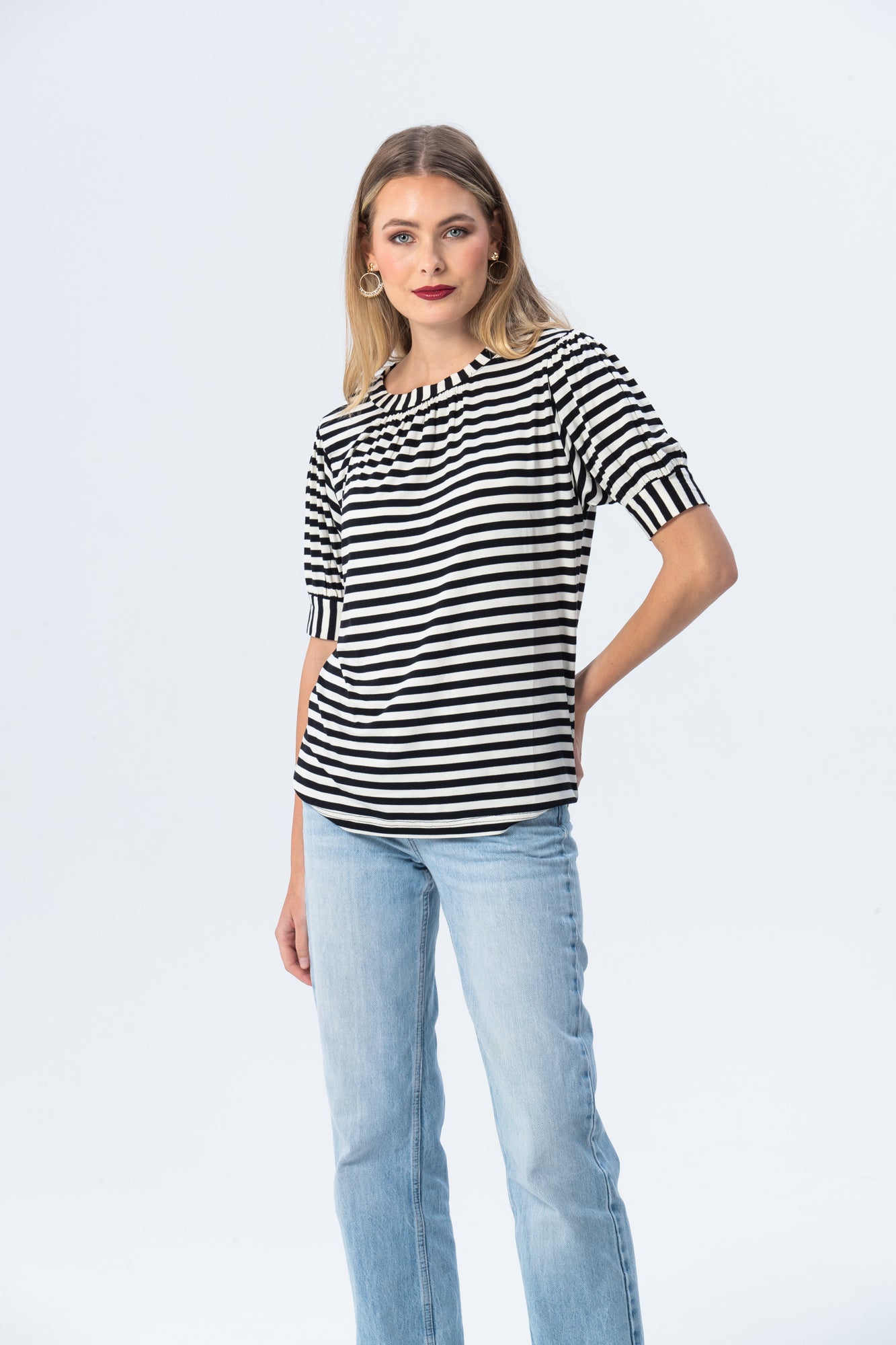 Aspen Summer T-shirt - Black & White Stripe