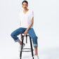 Corfu Summer V-neck Tee - White