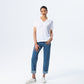 Corfu Summer V-neck Tee - White