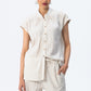 Cassis Stripe Shirt - Stone and White