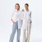 Sydney Wide Leg Pants - Blue & White Stripe