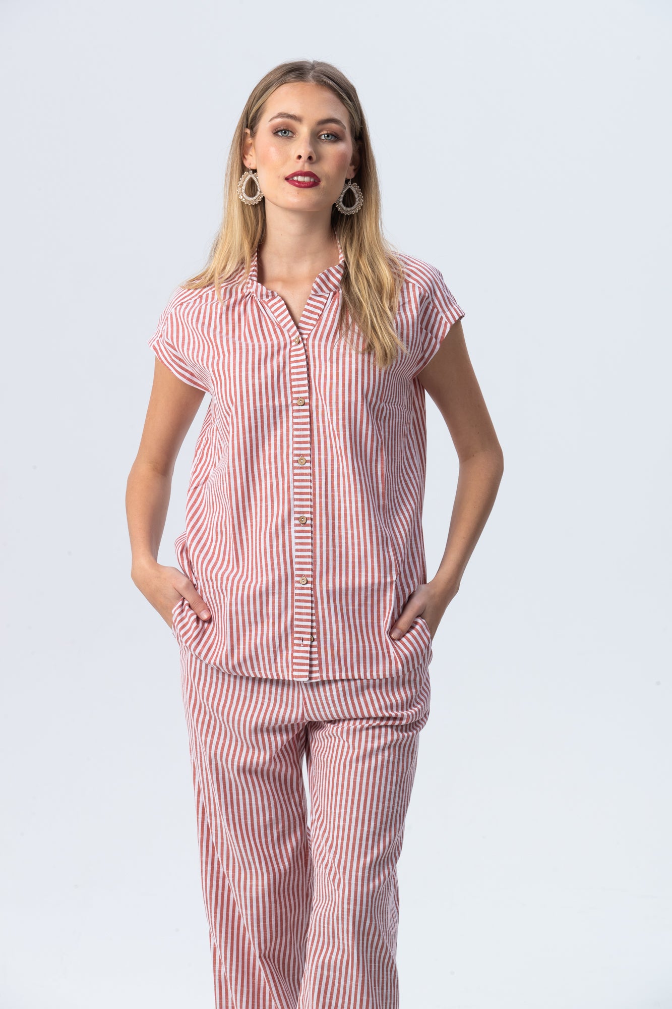 Cassis Stripe Shirt - Red Stripe