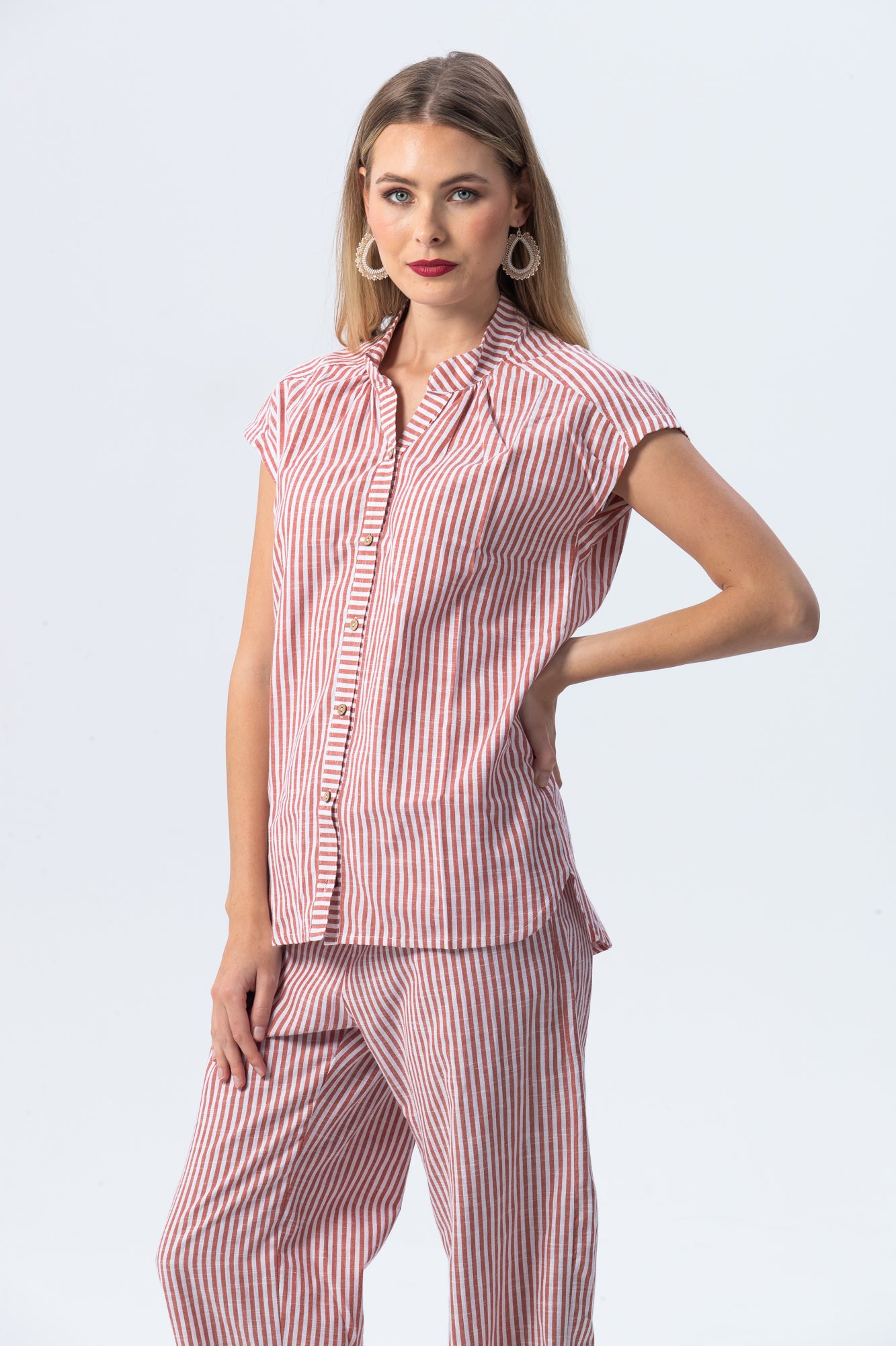 Cassis Stripe Shirt - Red Stripe