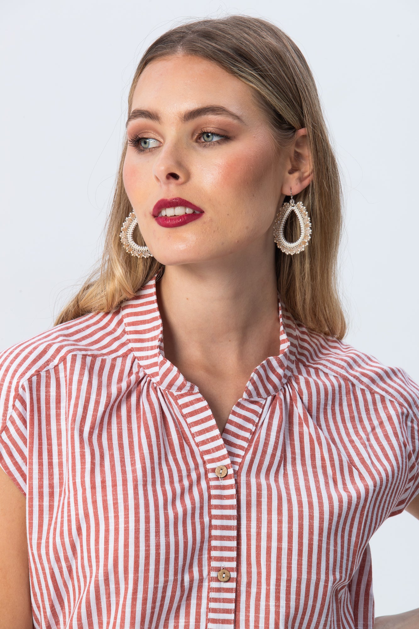 Cassis Stripe Shirt - Red Stripe