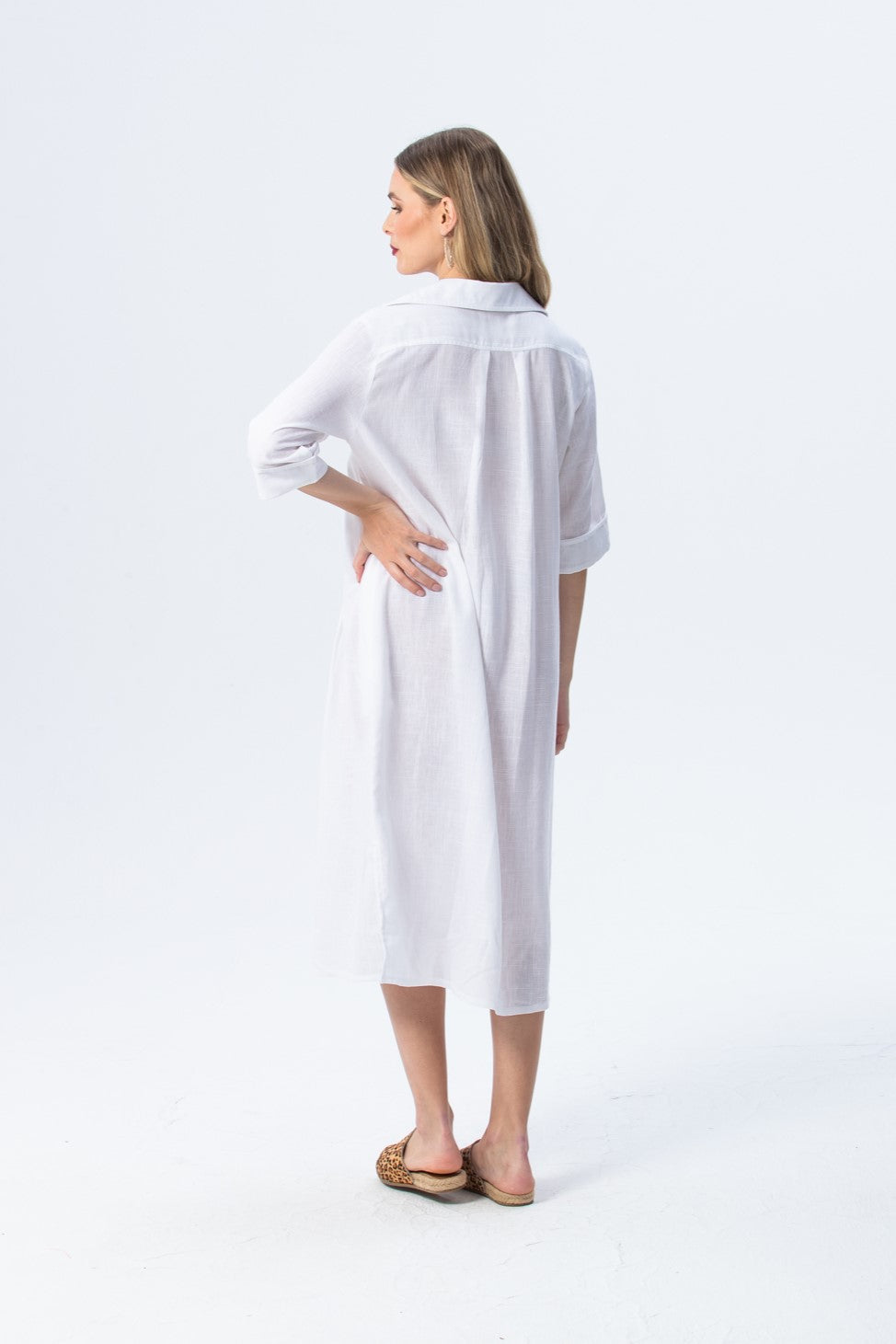 Santorini Pintuck Dress - White