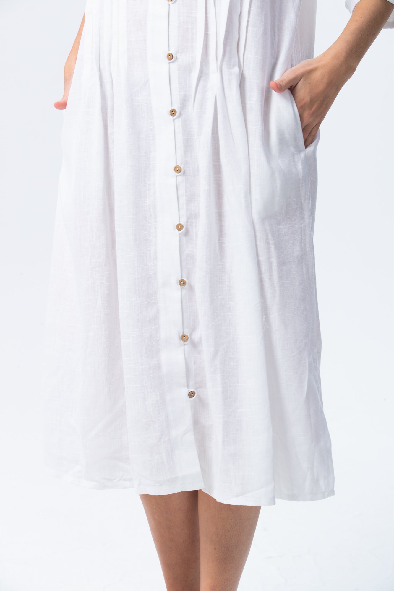 Santorini Pintuck Dress - White