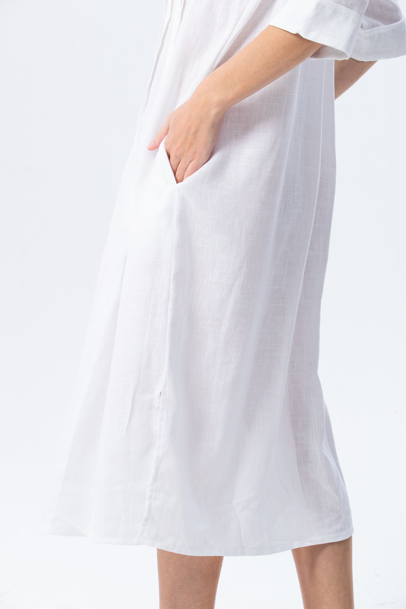 Santorini Pintuck Dress - White