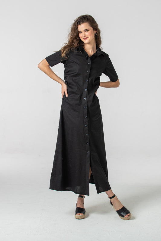 Seville Ruched Dress - Black