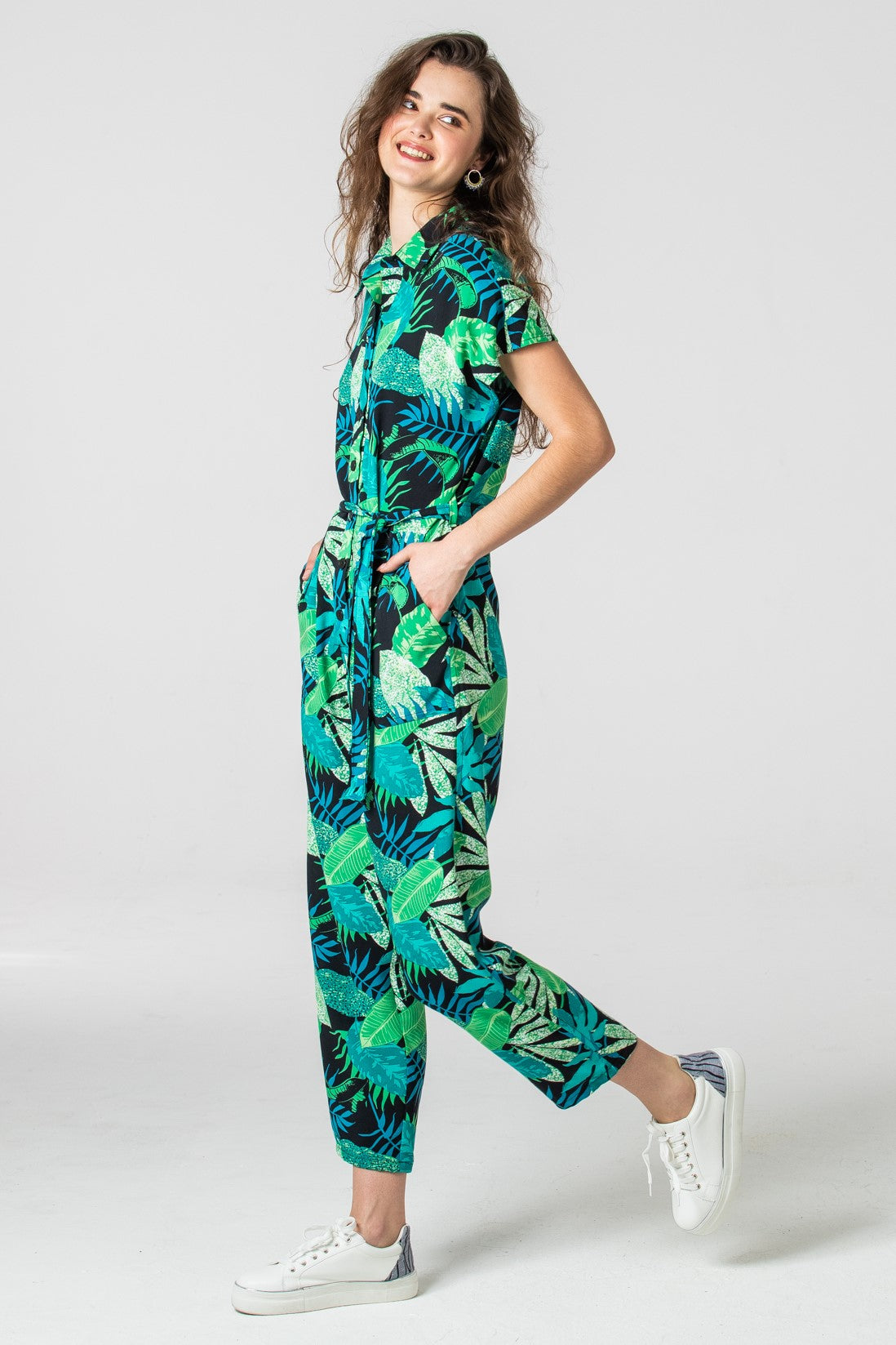 Malibu Jumpsuit - Tropical Forest