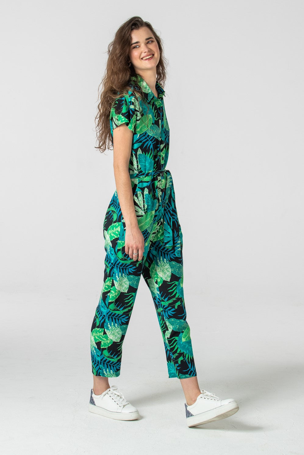 Malibu Jumpsuit - Tropical Forest