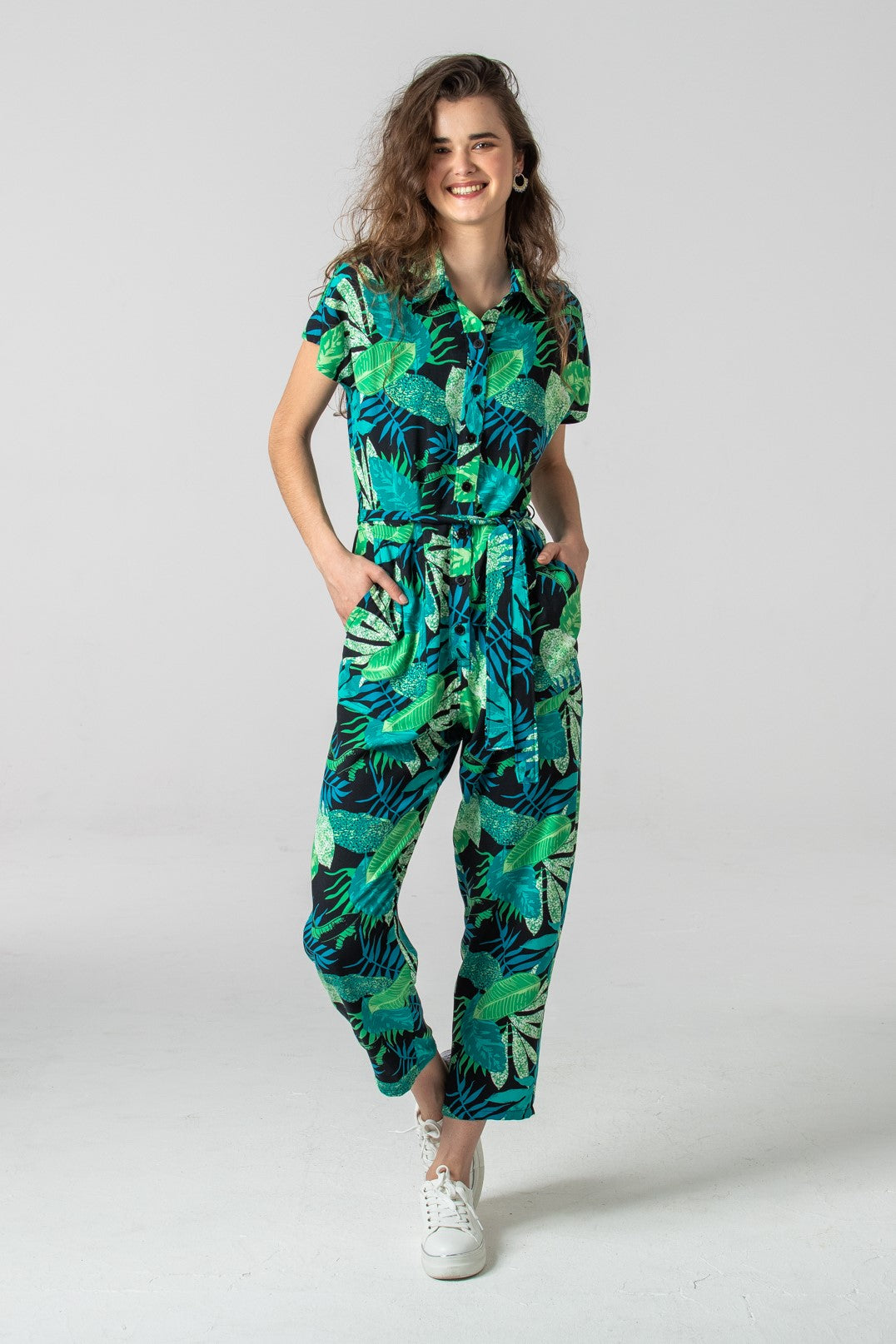 Malibu Jumpsuit - Tropical Forest