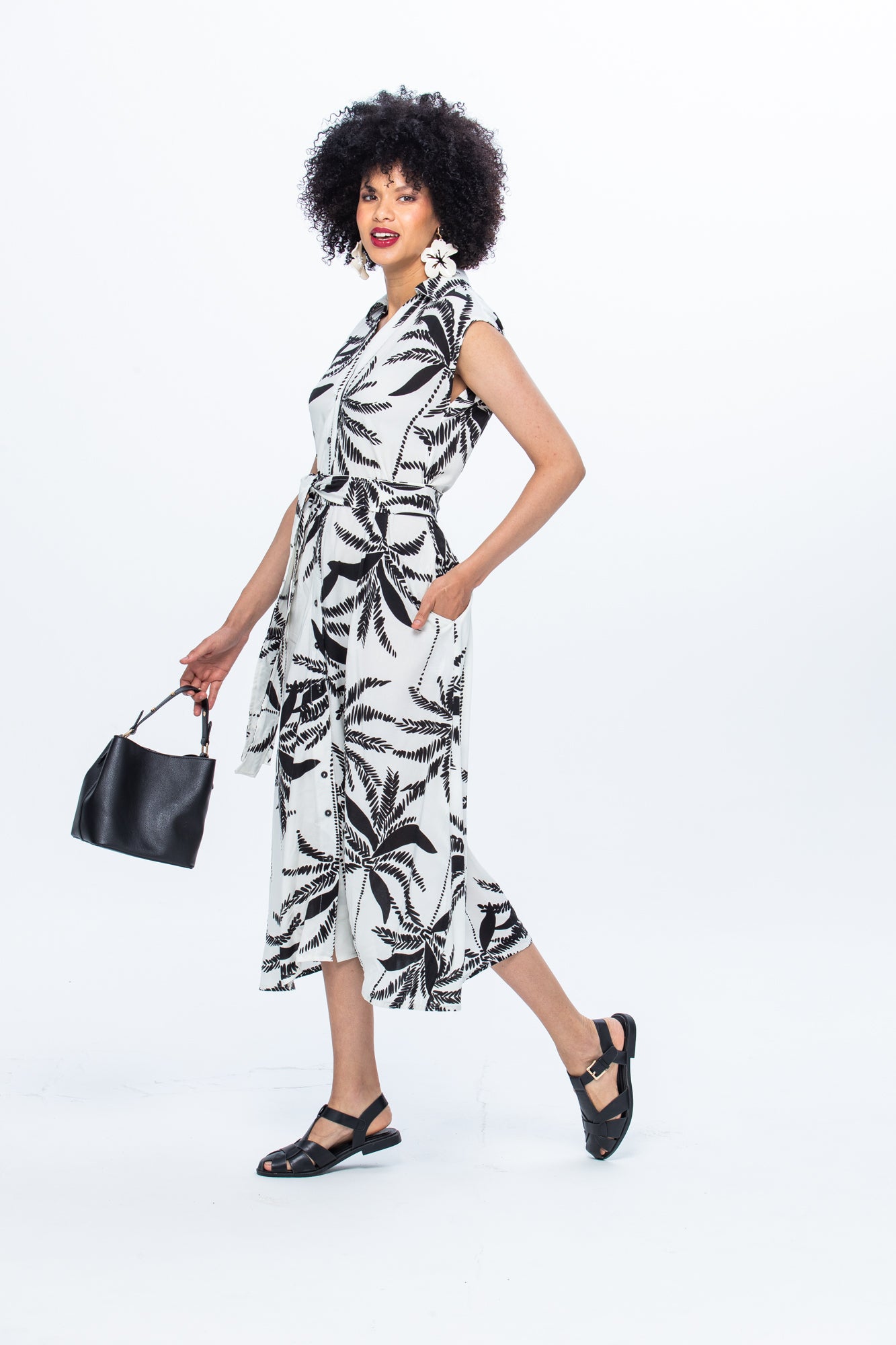 Cabo Dress - Black and White