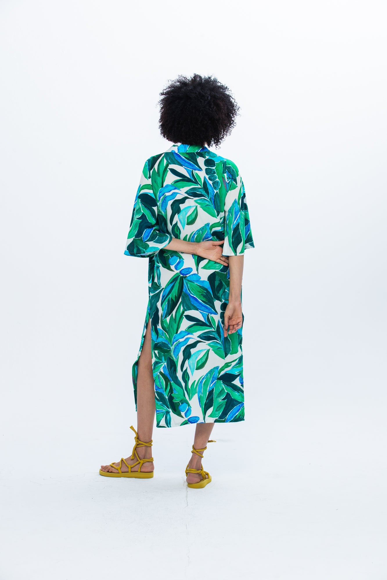 Malta Kaftan - Green and White