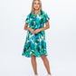 Athena Frill Dress - Green and White