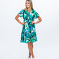 Athena Frill Dress - Green and White