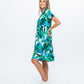 Athena Frill Dress - Green and White