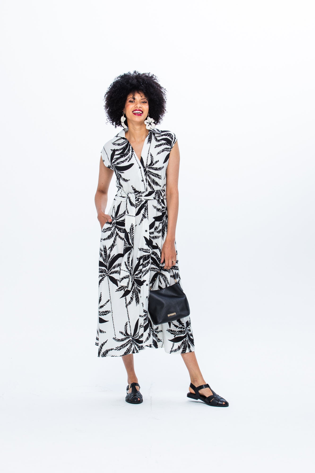 Cabo Dress - Black and White