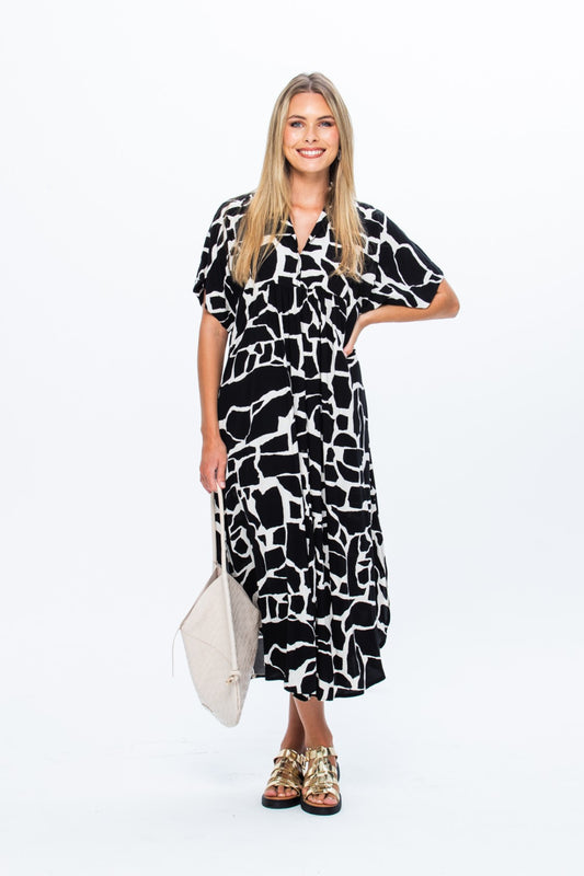 Zanzibar Dress - Black and White