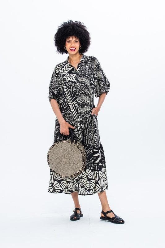 Donna Dress - Black and Creme