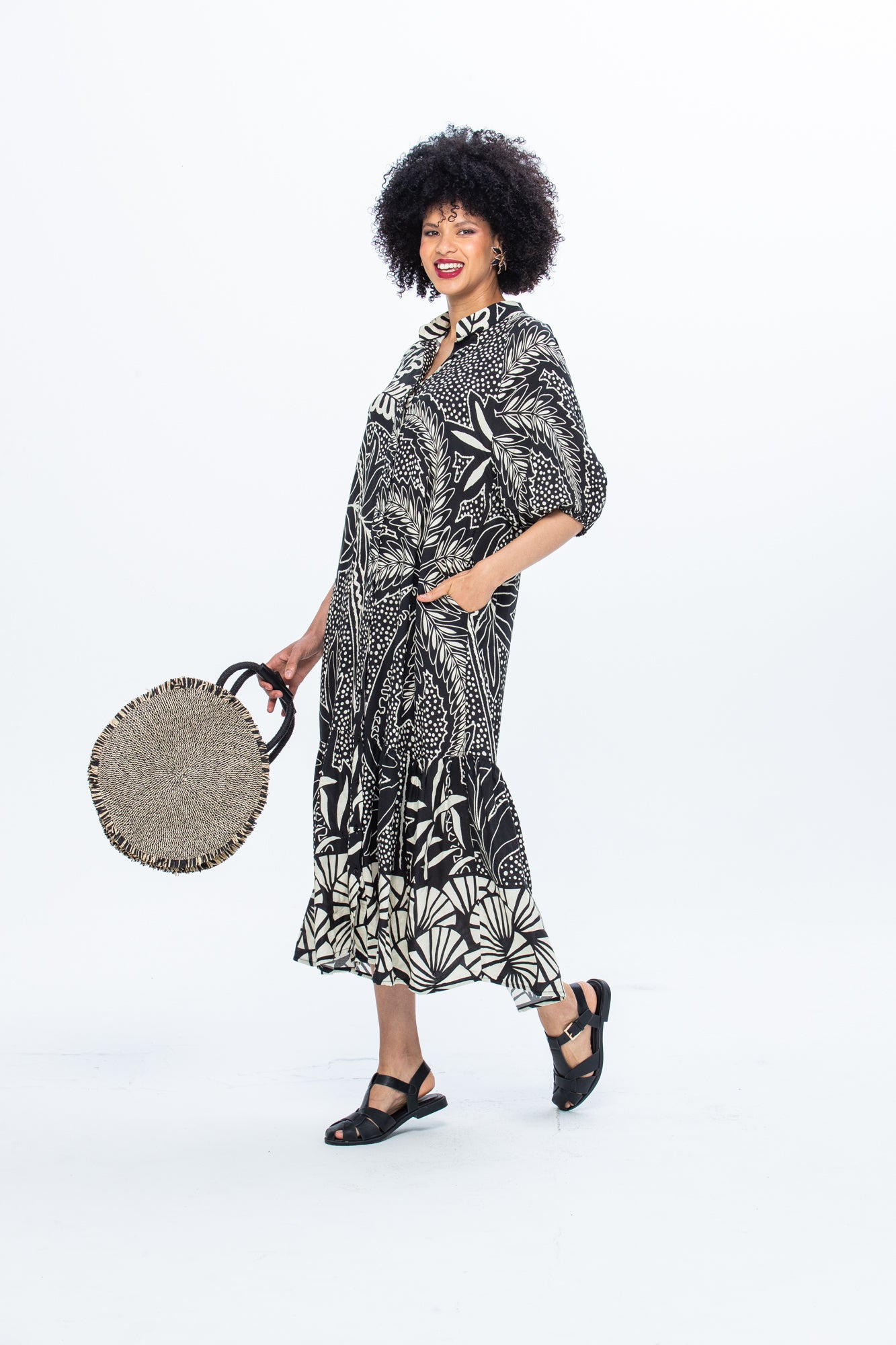 Donna Dress - Black and Creme