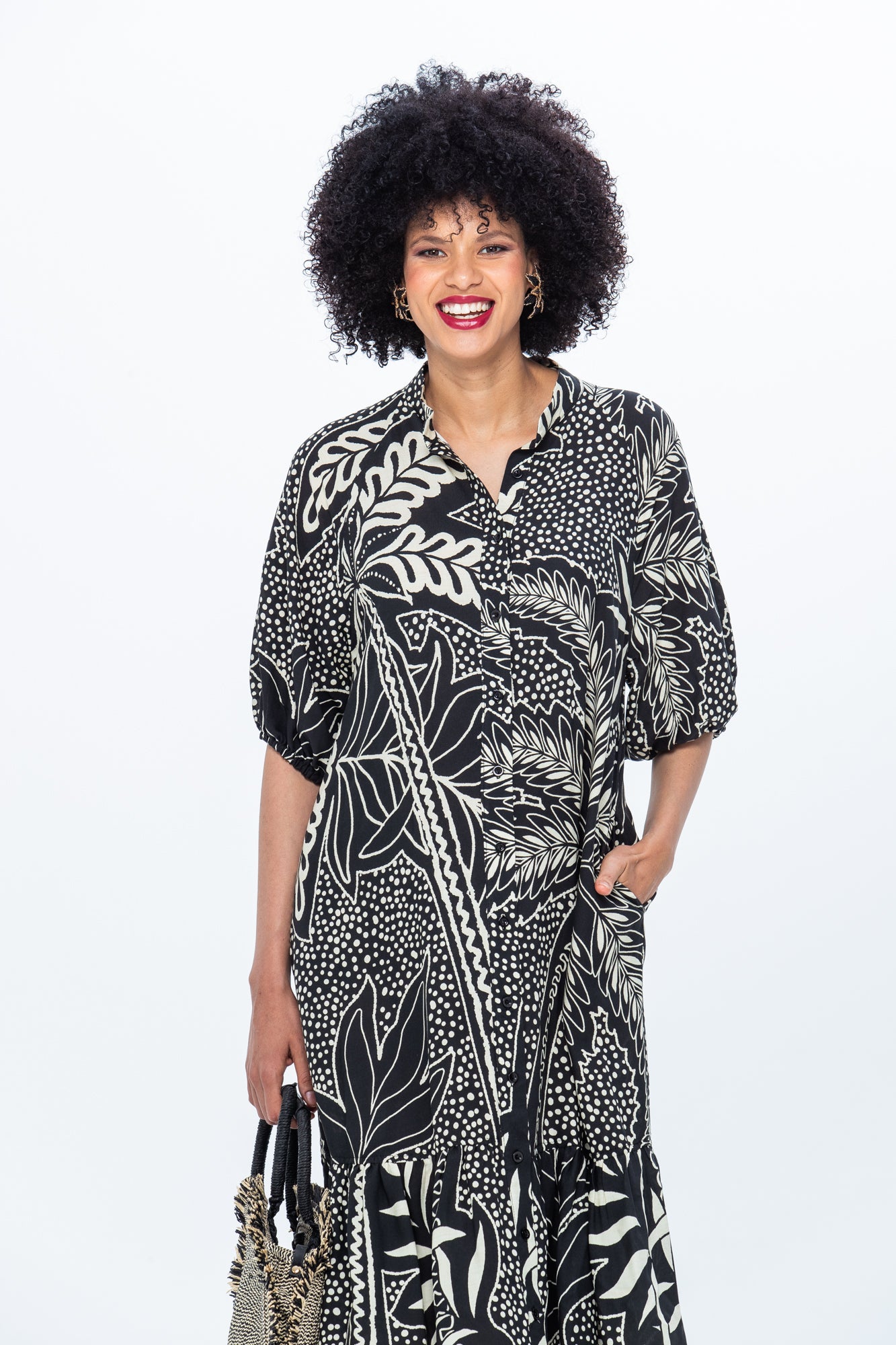 Donna Dress - Black and Creme