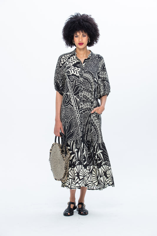 Donna Dress - Black and Creme