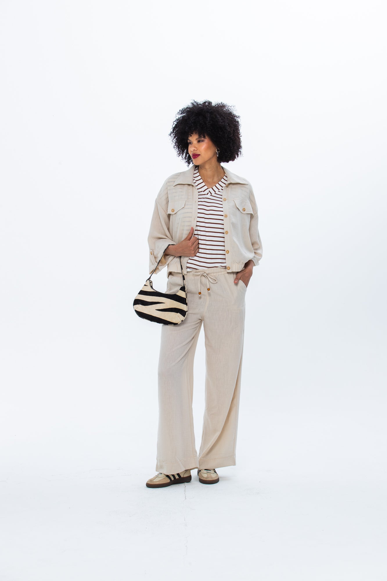 Sydney Wide Leg Pants - Stone