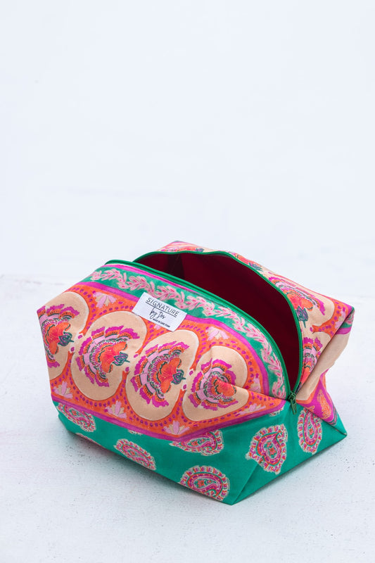 The Intentional Toiletry Bag - Coral and Green