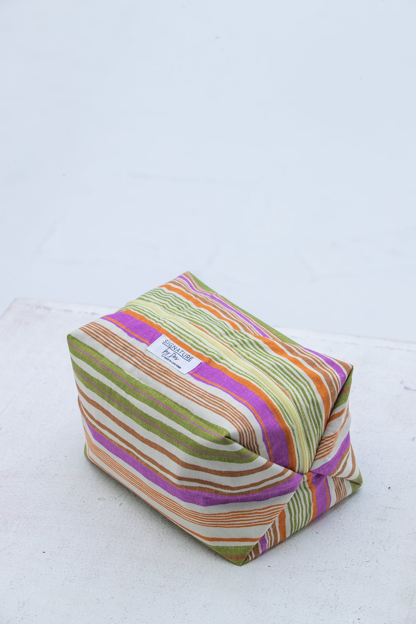 The Intentional Toiletry Bag - Pink & Green Stripes