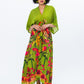 Georgia Kaftan Maxi Dress - Green Tropical