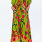 Georgia Kaftan Maxi Dress - Green Tropical
