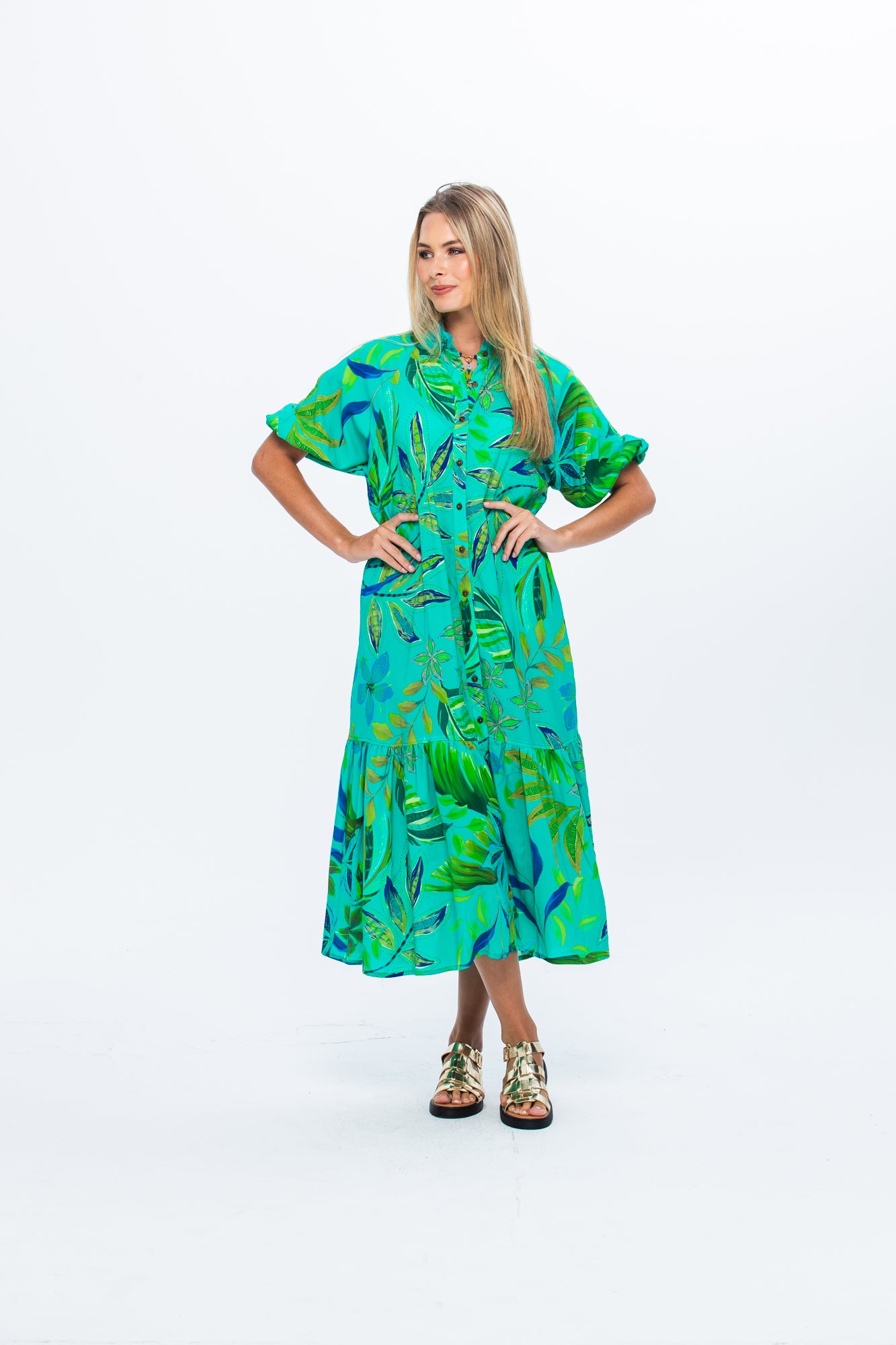Donna Dress - Green Leaf